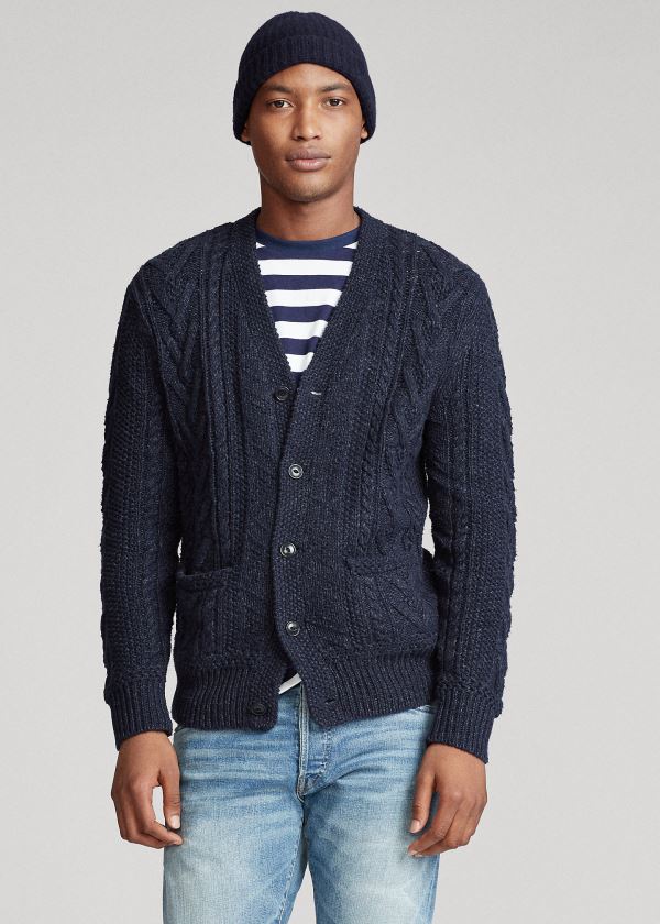 Cardigan Polo Ralph Lauren Aran Algodão-Blend Homem 09316-IAGL